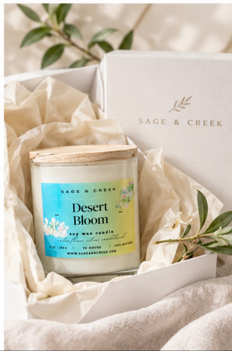 Desert Bloom Soy Candle – Citrus Floral, 7 oz