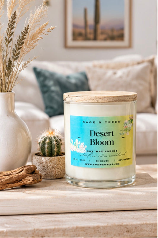 Desert Bloom Soy Candle – Citrus Floral, 7 oz