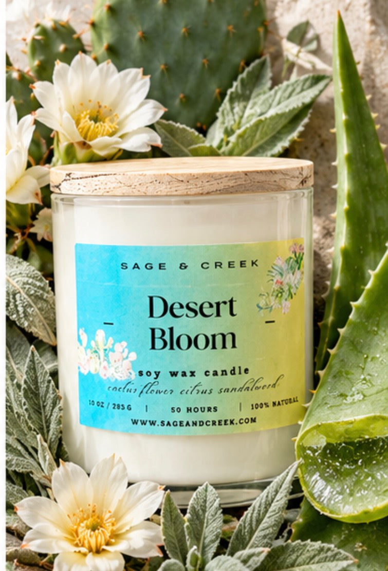 Desert Bloom Soy Candle – Citrus Floral, 7 oz